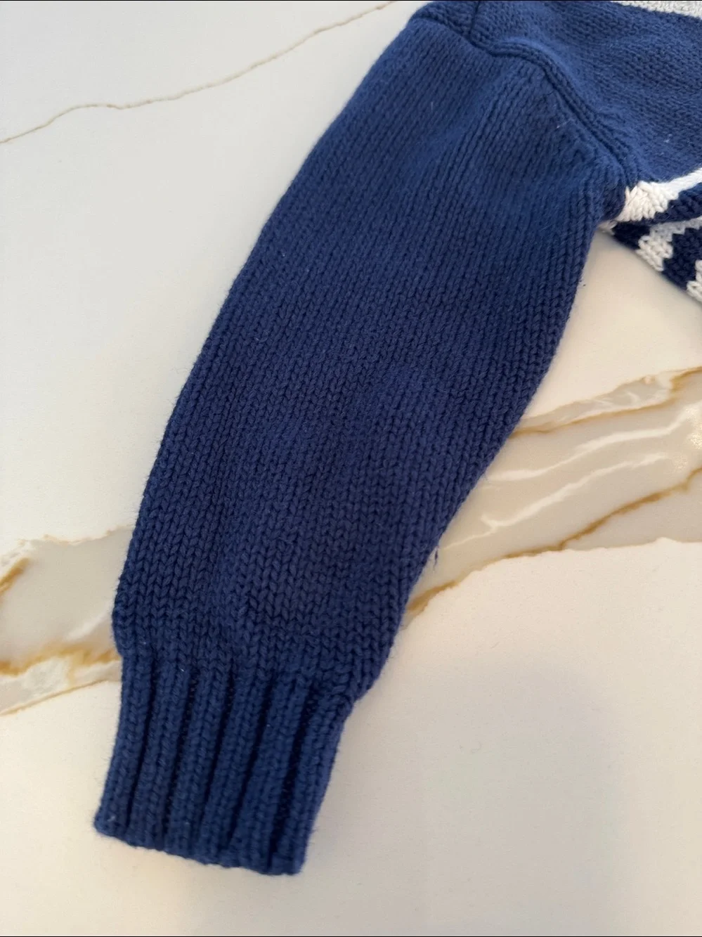 Carter's Navy, White & Gray Striped Knit Cardigan